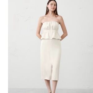 Banana Republic Strapless Cream Dress